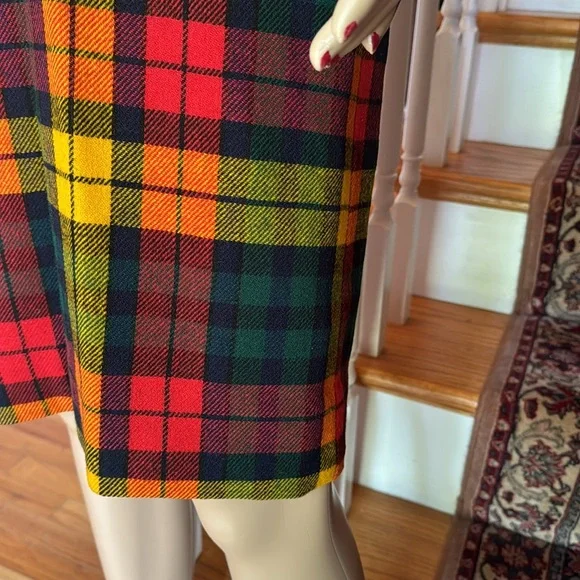 Vintage 1960s Bill Atkinson Glen of Michigan Jr. Retro Style Plaid Lined Dress - Picture 10 of 16